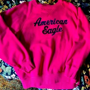 Hot pink American Eagle Crewneck Sweatshirt